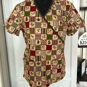 Woman’s Christmas Scrub Top